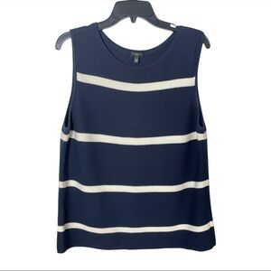 Talbots women’s MODERN OTTOMAN SHELL STRIPE navy white classic women’s s XLP